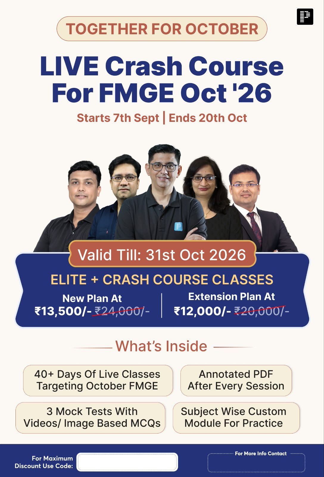 FMGE Elite + Crash Course Combo Creative